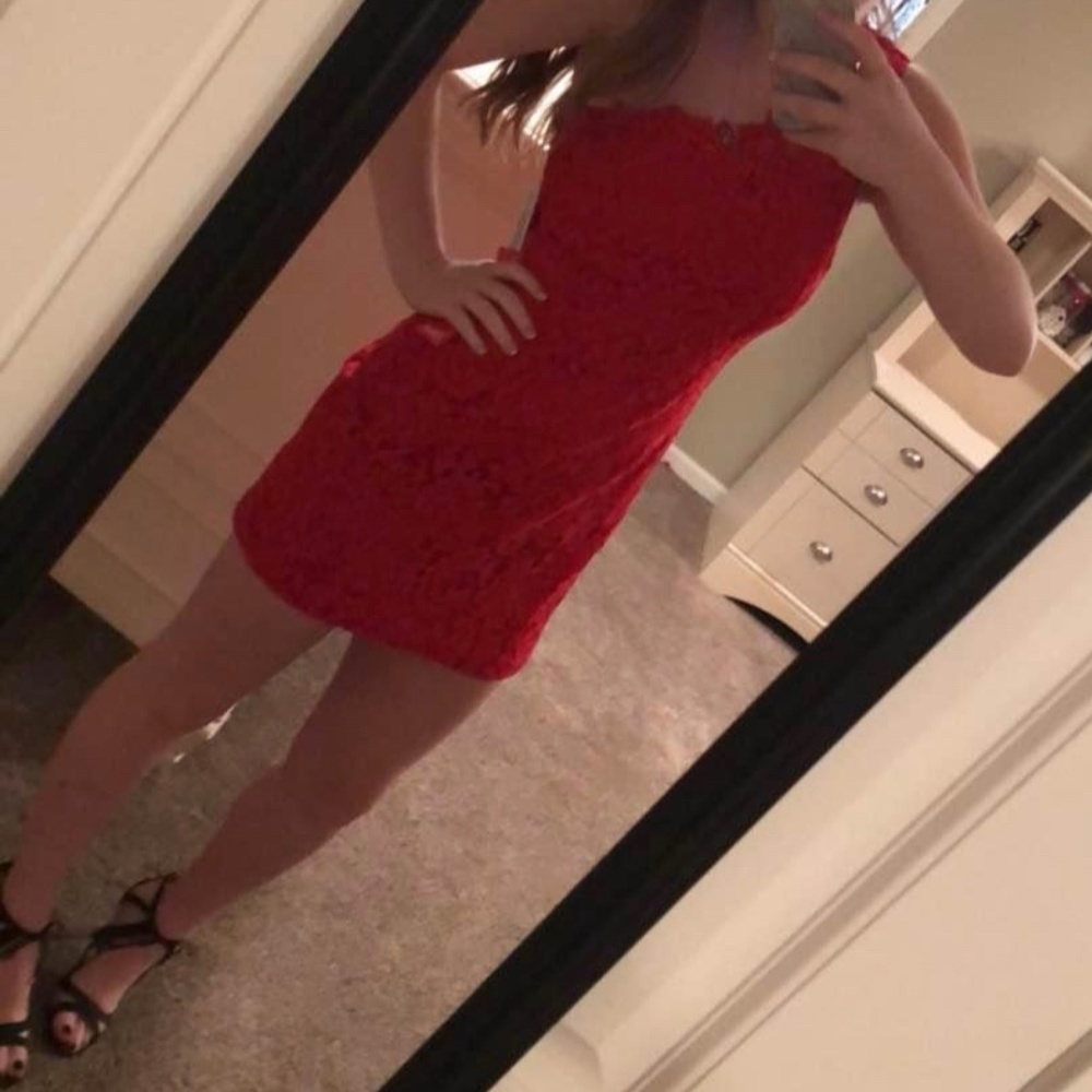 One shoulder Red Dress